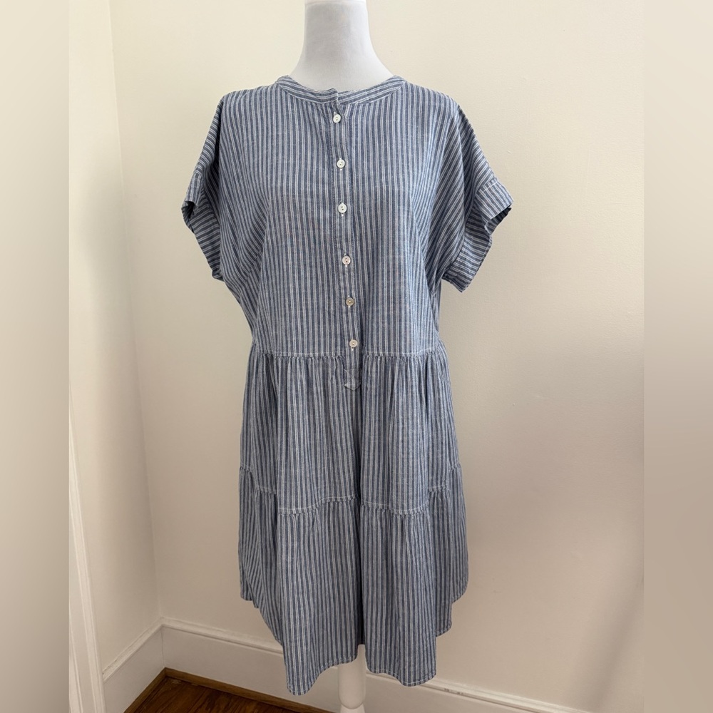 Studio Blue Striped Midi Dress